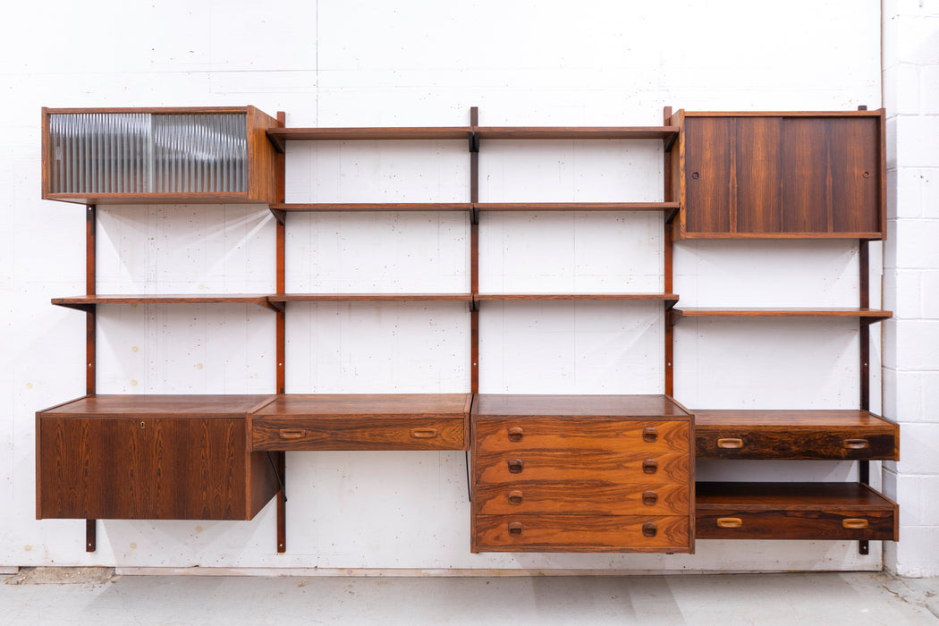 Danish Mid Century Rosewood Wall Unit by PS Systems - (327-006)