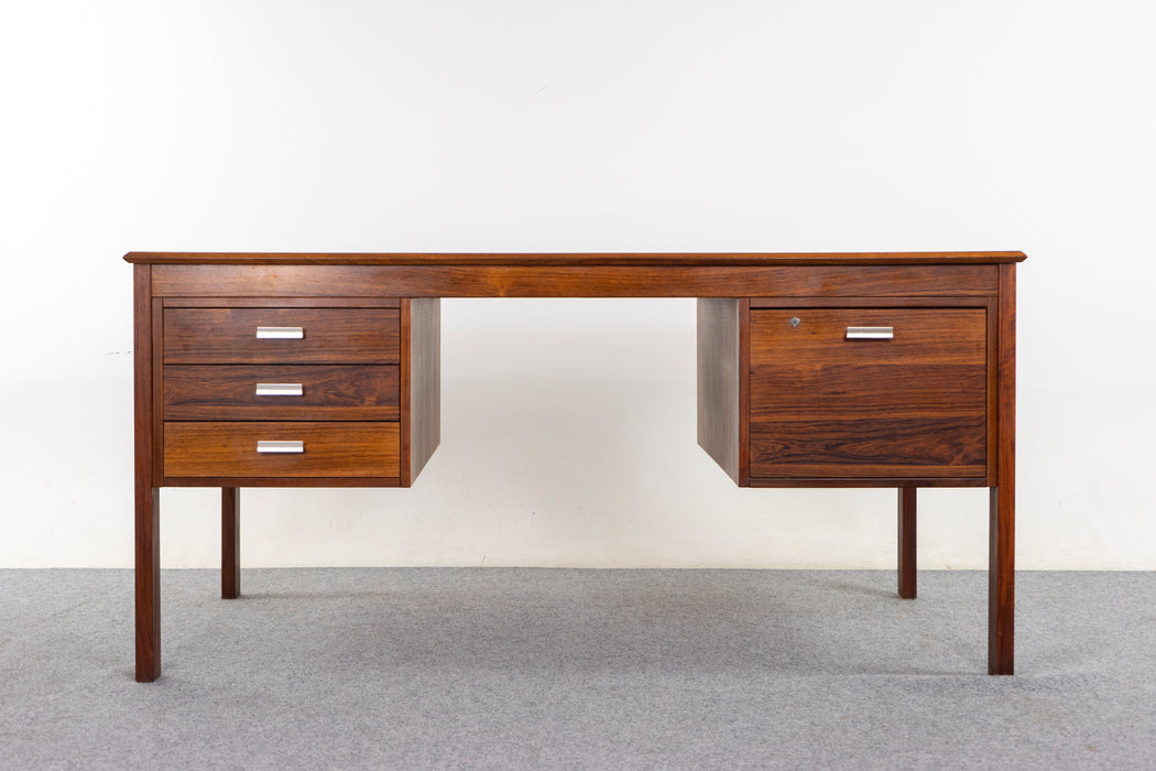 Rosewood & Metal Danish Desk - (D1412)