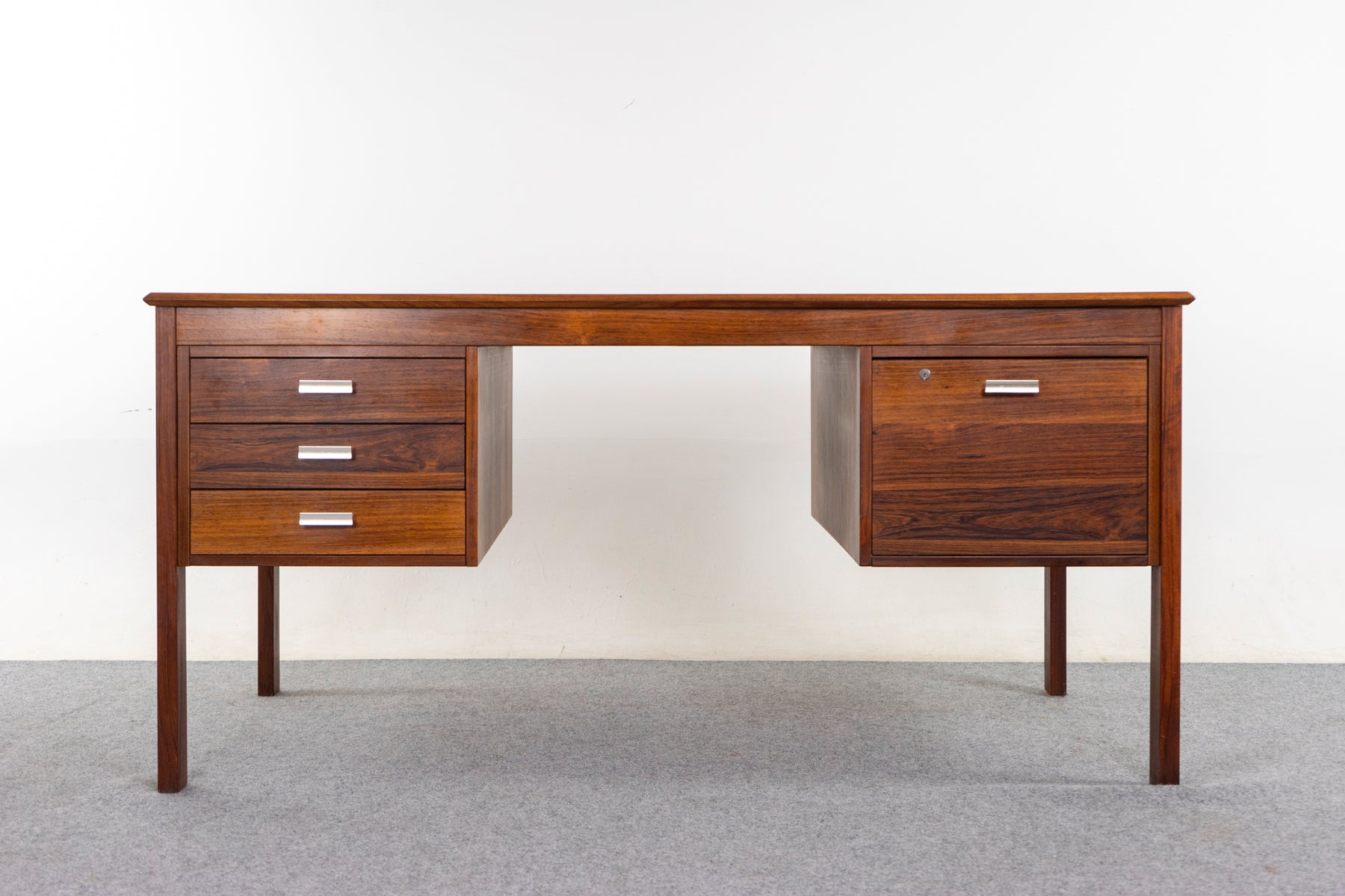 Rosewood & Metal Danish Desk - (D1412)