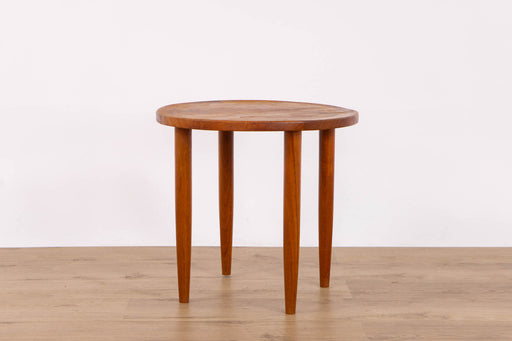Mid-Century Modern Round Teak Side Table  - (D1625)