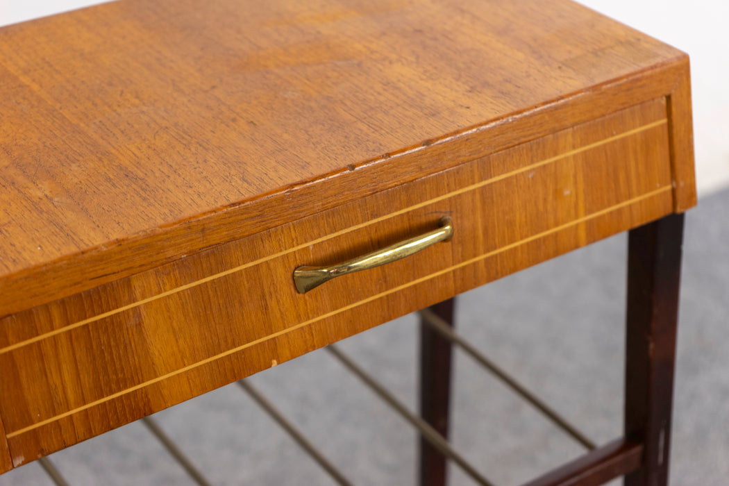 Teak & Beech Bedside Table - (324-353.4)
