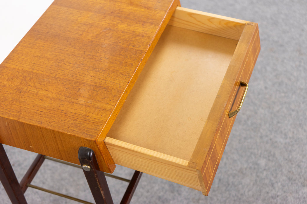 Teak & Beech Bedside Table - (324-353.4)