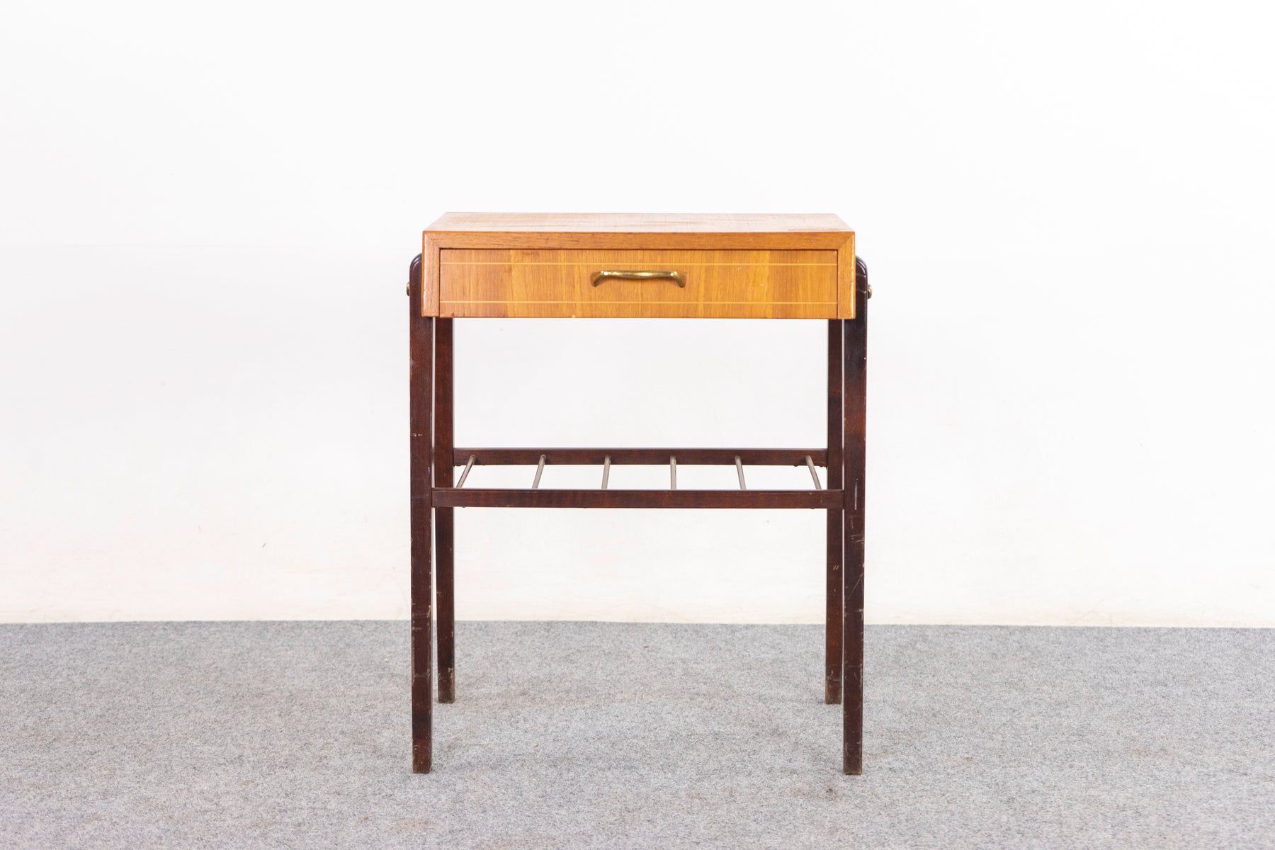 Teak & Beech Bedside Table - (324-353.4)