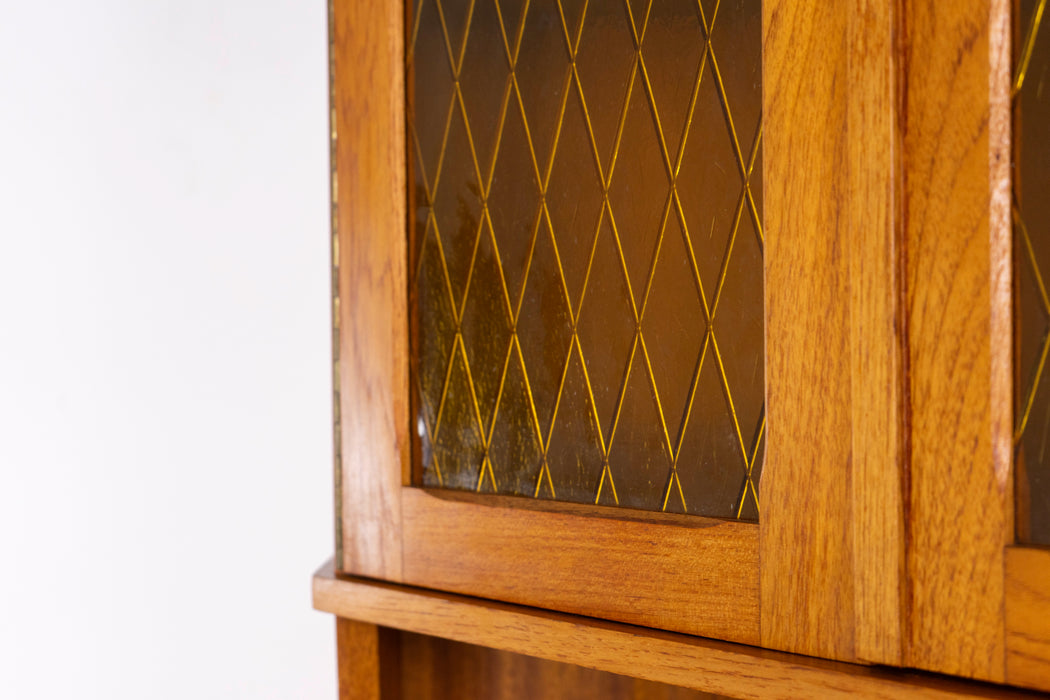 Danish Modern Teak and Glass Corner Cabinet - (D1455)