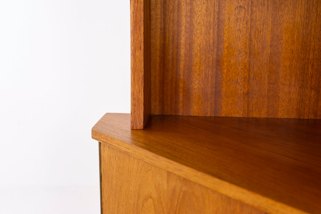 Danish Modern Teak and Glass Corner Cabinet - (D1455)