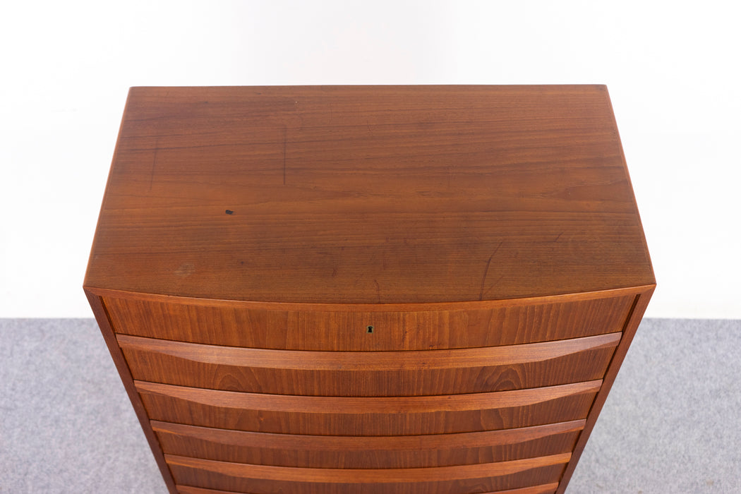 Danish Modern Teak Bow Front Dresser - (327-073)