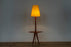 Mid-Century Modern Teak Floor Lamp with Side Table - (D1540)