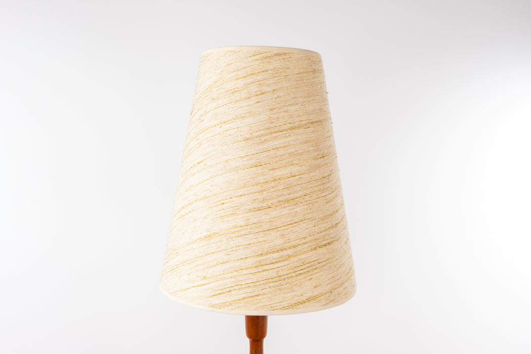 Mid-Century Modern Teak Floor Lamp with Side Table - (D1540)