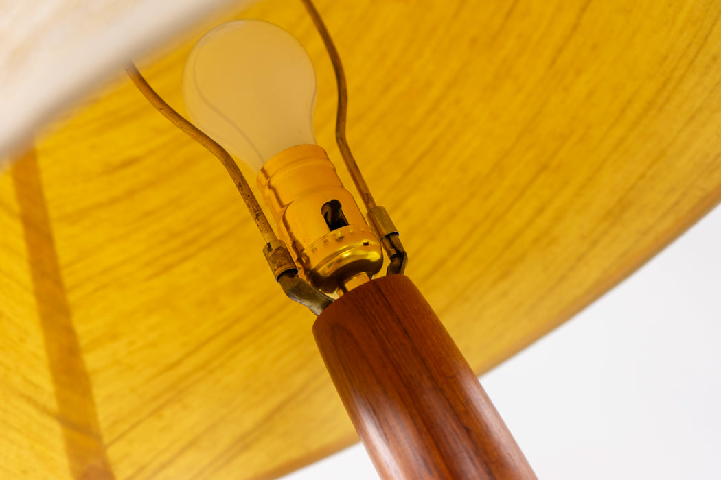 Mid-Century Modern Teak Floor Lamp with Side Table - (D1540)