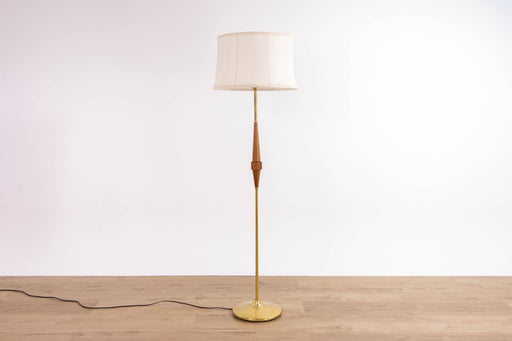 Mid-Century Modern Teak & Metal Floor Lamp - (D1616)