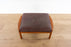 Mid-Century Modern Teak & Leather Footstool - (D1595)