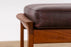 Mid-Century Modern Teak & Leather Footstool - (D1595)