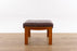 Mid-Century Modern Teak & Leather Footstool - (D1595)