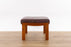 Mid-Century Modern Teak & Leather Footstool - (D1595)
