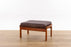 Danish Mid Century Teak & Leather Footstool - (D1596)