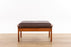 Danish Mid Century Teak & Leather Footstool - (D1596)