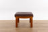 Danish Mid Century Teak & Leather Footstool - (D1596)