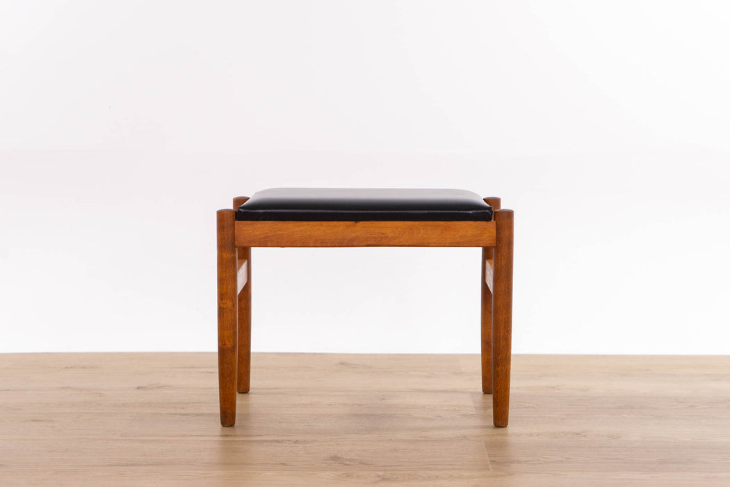 Mid-Century Modern Teak Footstool - (D1629)