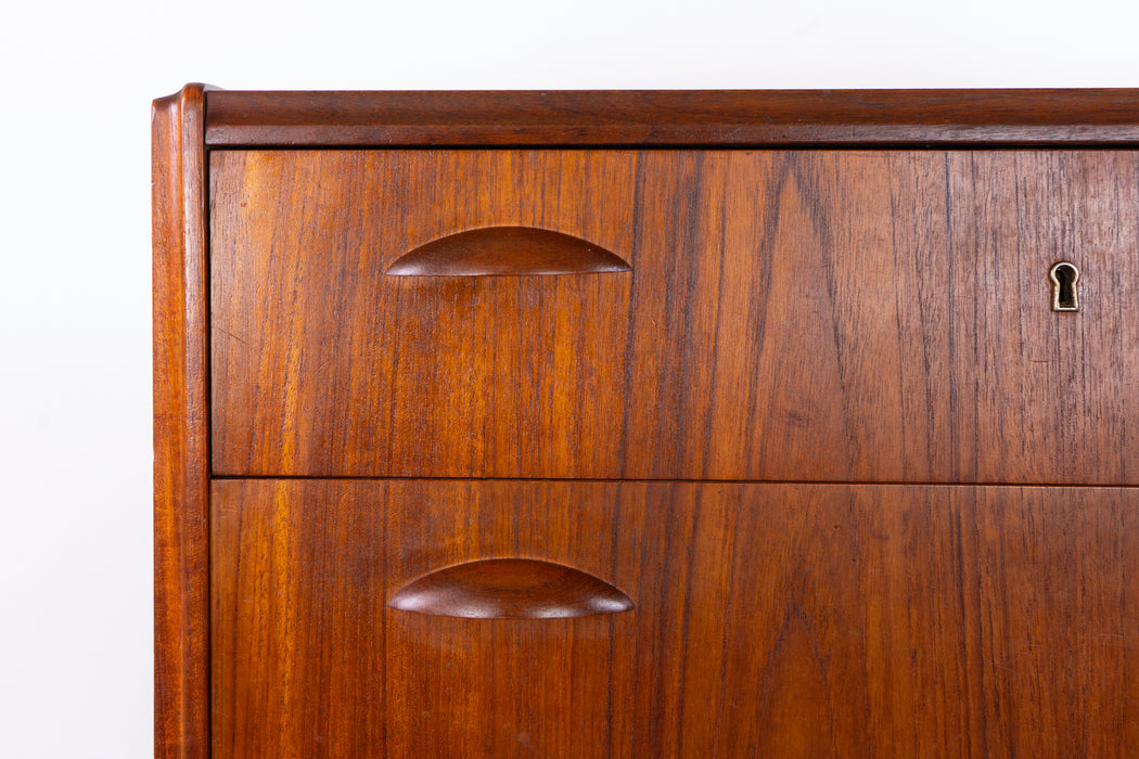 Danish Modern Teak Highboy Dresser  - (327-174)