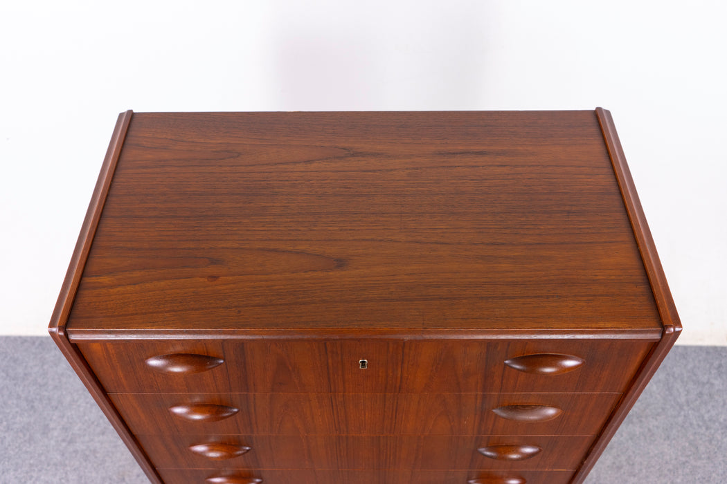Danish Modern Teak Highboy Dresser  - (327-174)