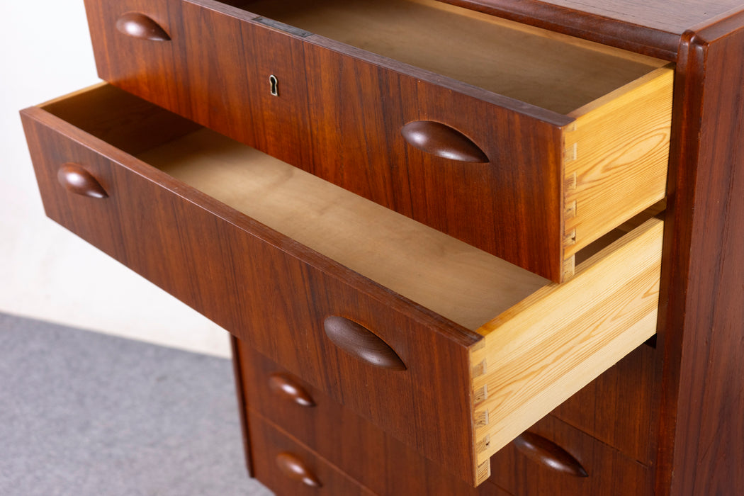 Danish Modern Teak Highboy Dresser  - (327-174)