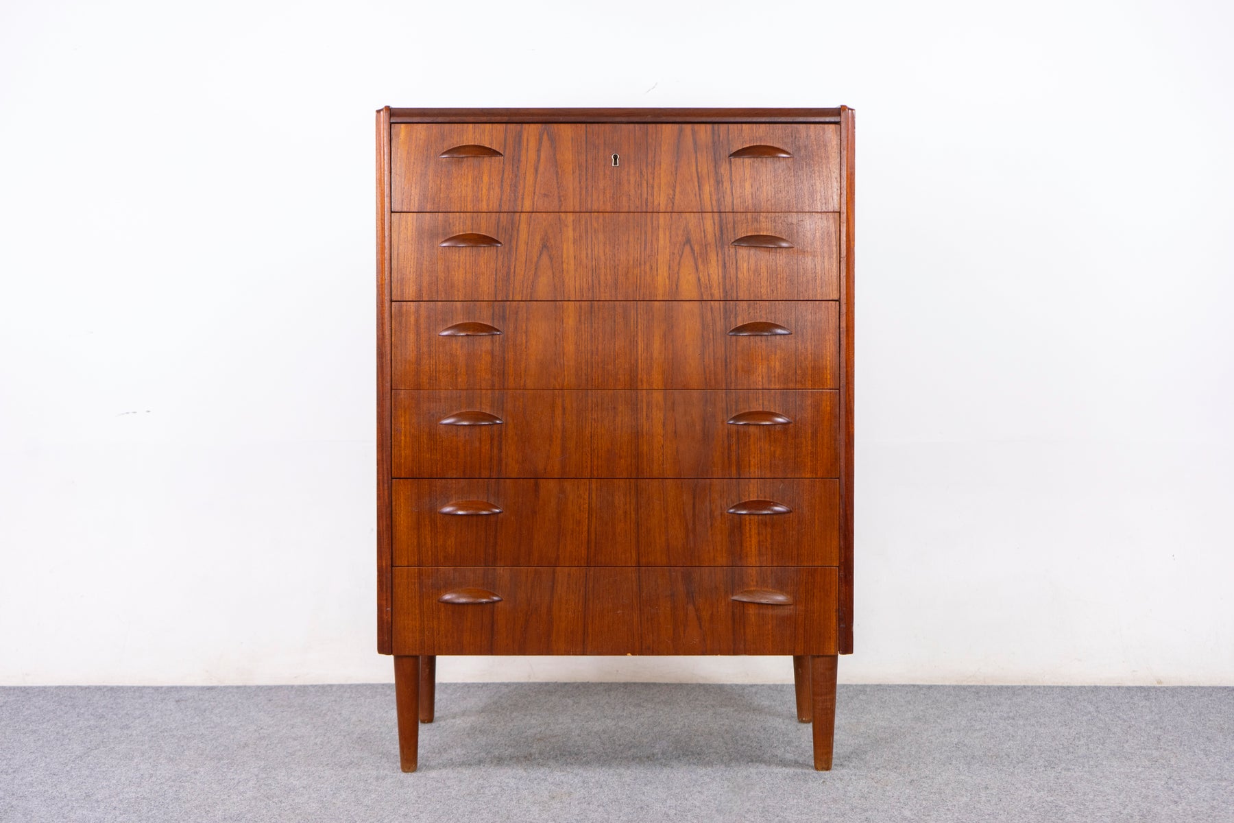 Danish Modern Teak Highboy Dresser  - (327-174)