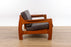 Danish Modern Teak & Leather Loveseat - (D1593)