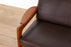 Danish Modern Teak & Leather Loveseat - (D1593)