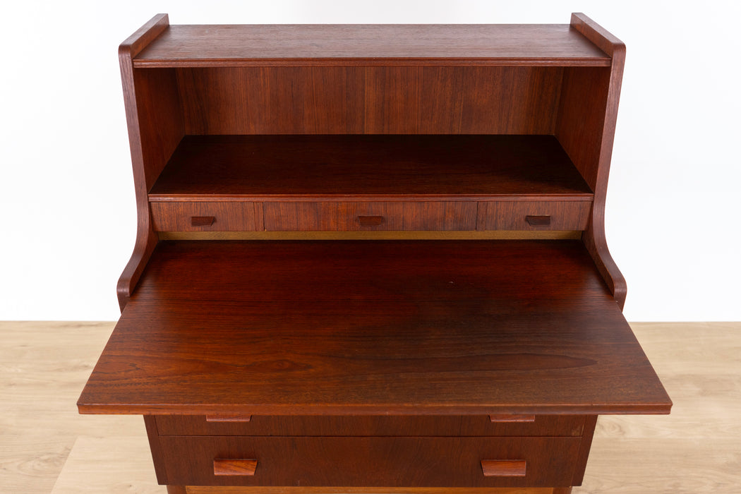 Danish Modern Teak Secretary Desk - (327-170)