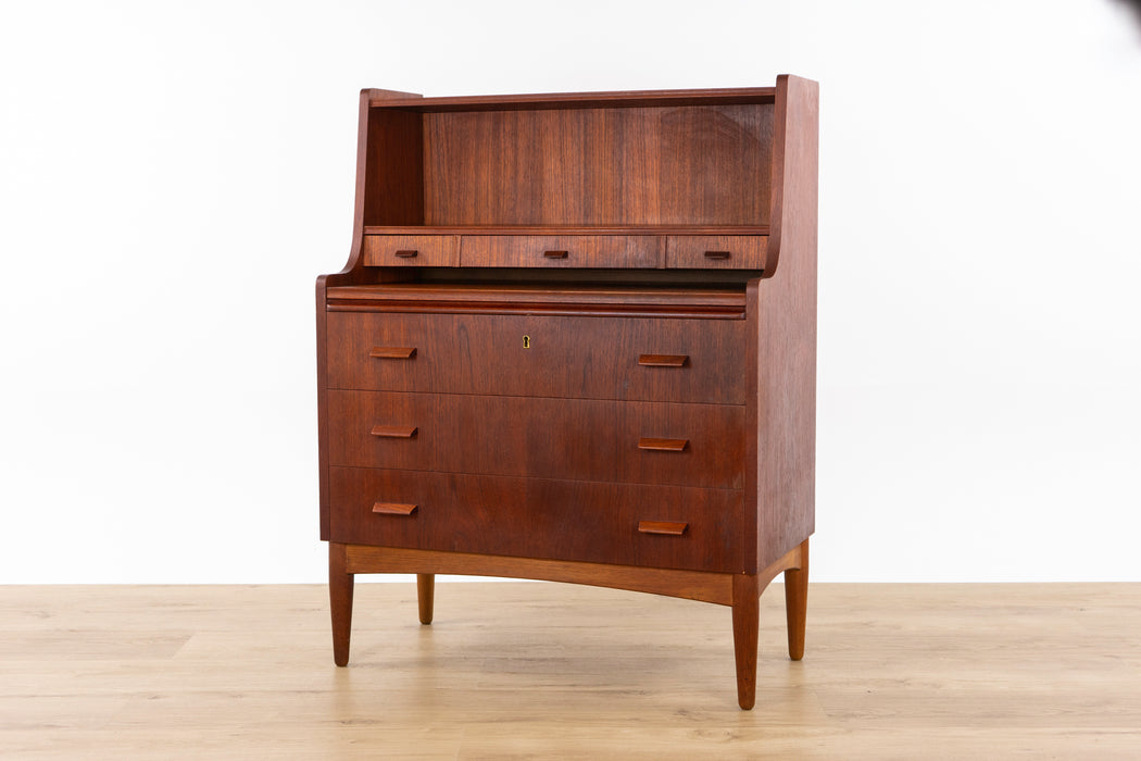 Danish Modern Teak Secretary Desk - (327-170)