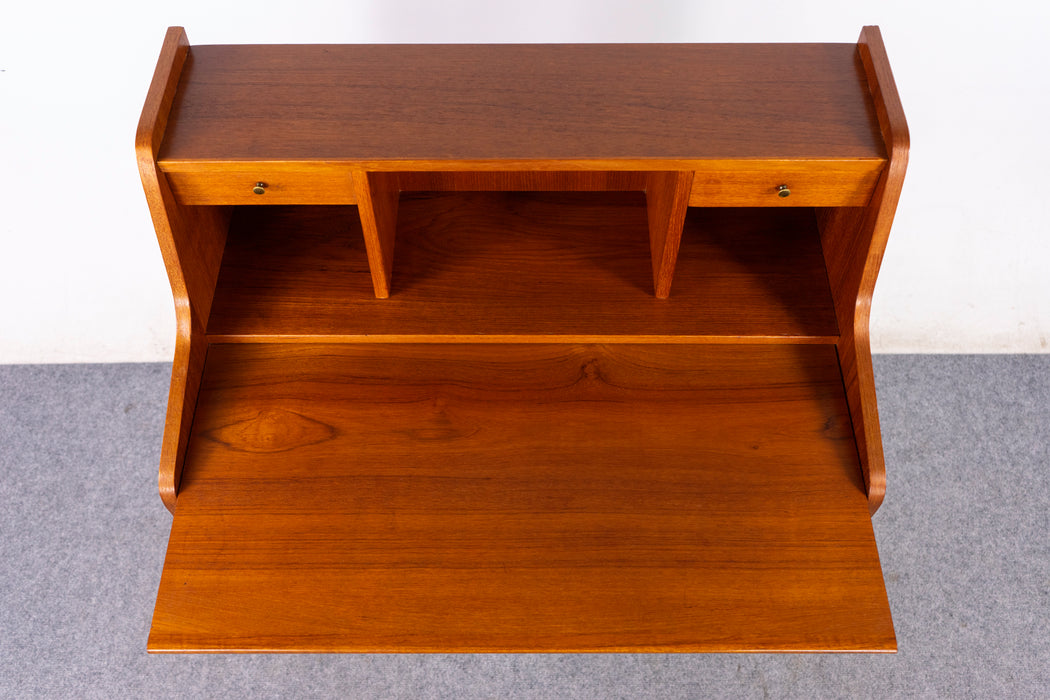 Danish Mid-Century Teak Secretary Desk - (327-130)