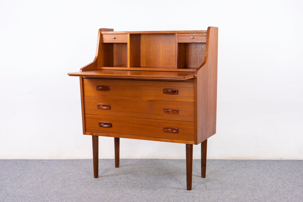 Danish Mid-Century Teak Secretary Desk - (327-130)