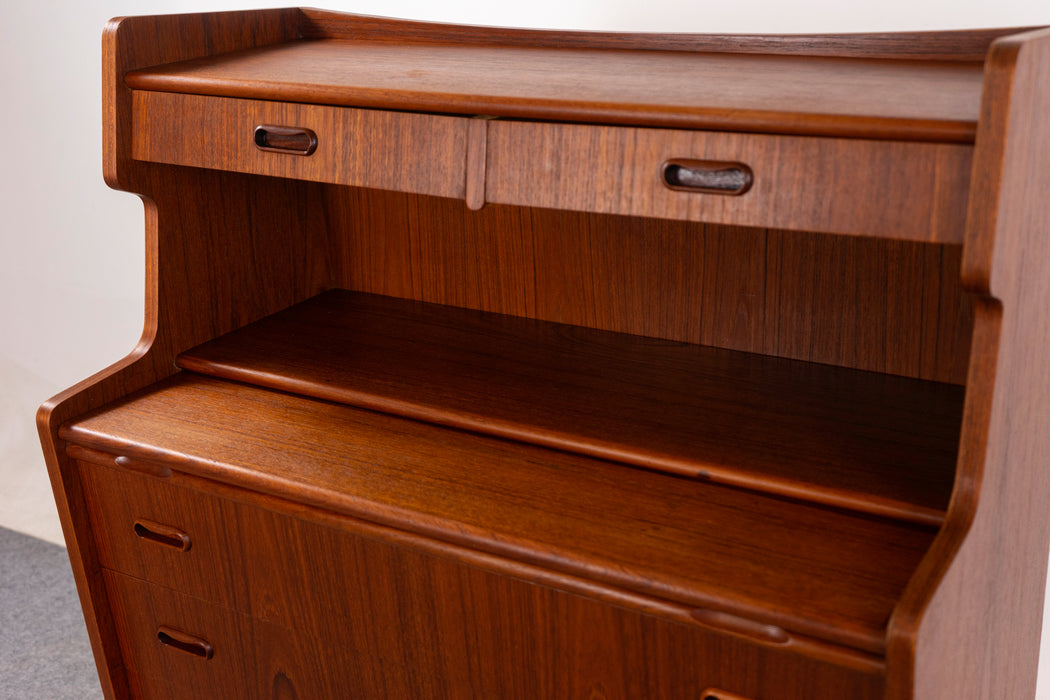 Danish Mid-Century Teak Secretary Desk - (D1462)