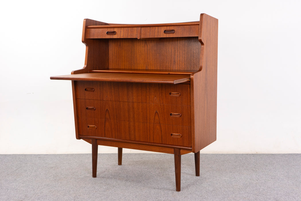 Danish Mid-Century Teak Secretary Desk - (D1462)