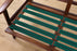 Danish Modern Teak and Black Vinyl Sofa- (326-057.5)