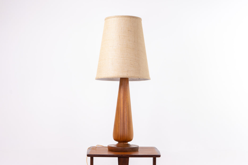 Danish Mid Century Solid Teak Table Lamp - (D1679)