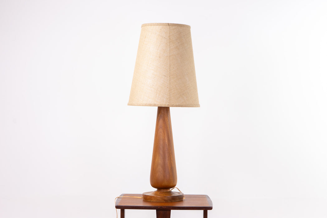 Danish Mid Century Solid Teak Table Lamp - (D1679)