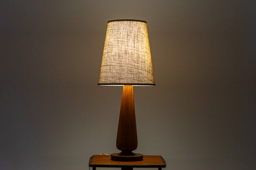 Danish Mid Century Solid Teak Table Lamp - (D1679)