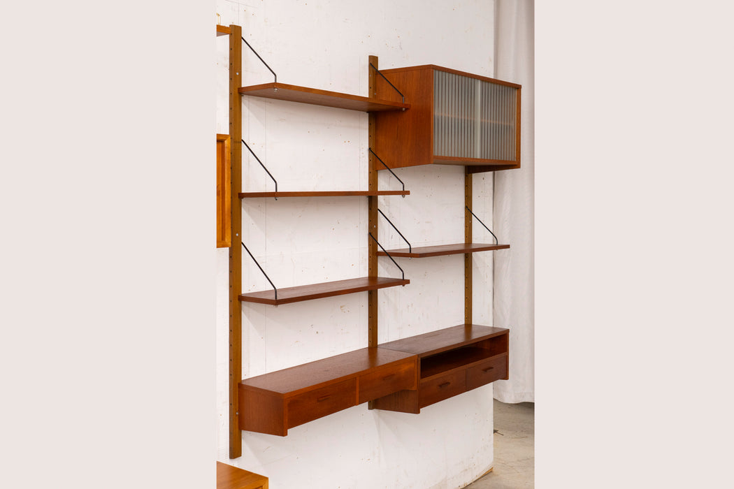 Danish Mid Century Teak Wall System - (327-012)