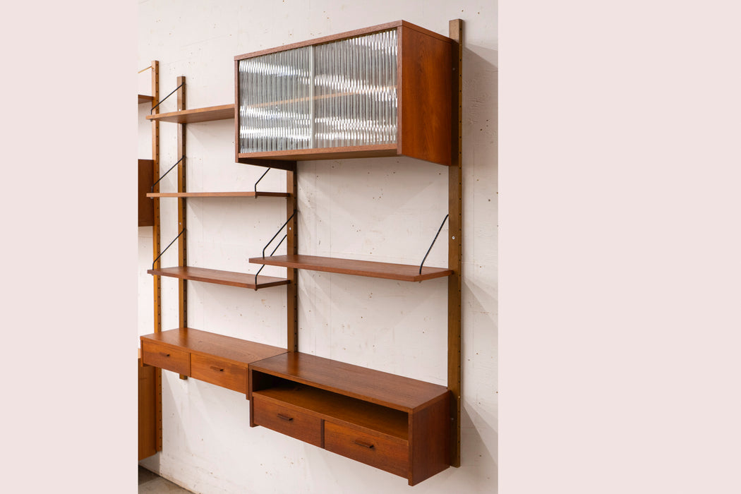 Danish Mid Century Teak Wall System - (327-012)