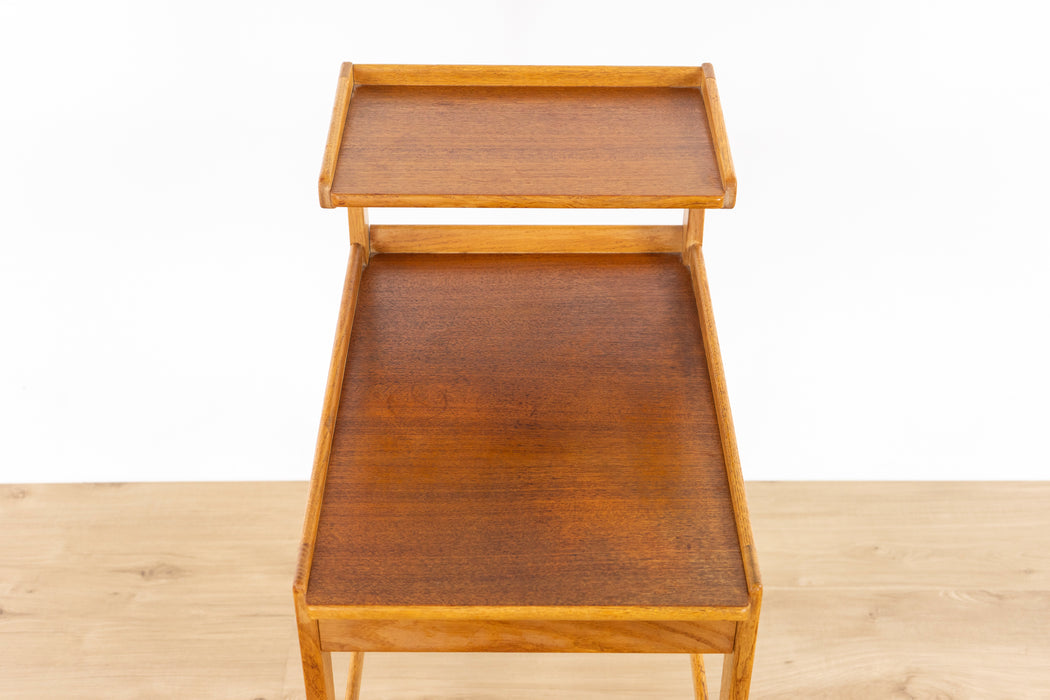 Swedish Teak & Oak Bedside Table by Eyving Beckman - (326-116)