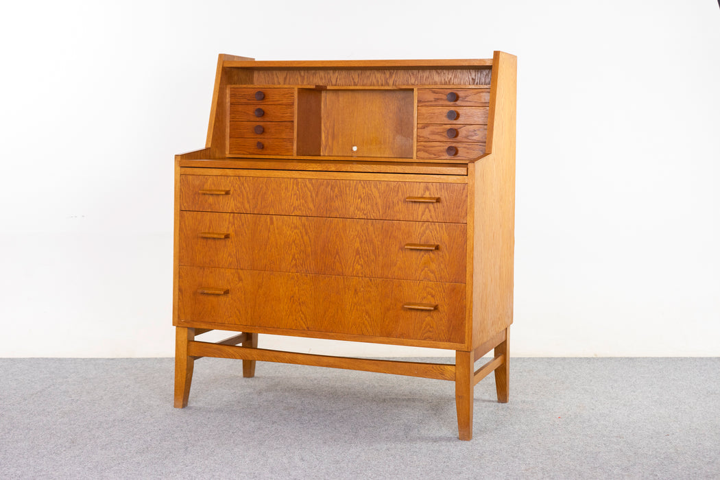 Oak Danish Secretary Desk - (326-032)