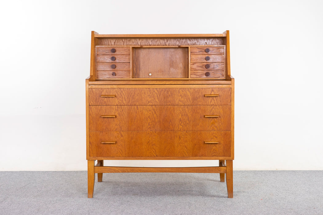 Oak Danish Secretary Desk - (326-032)