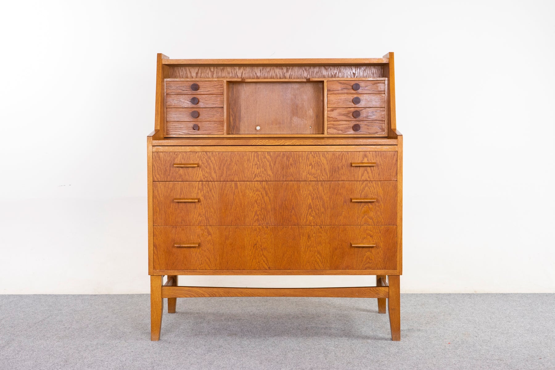 Oak Danish Secretary Desk - (326-032)