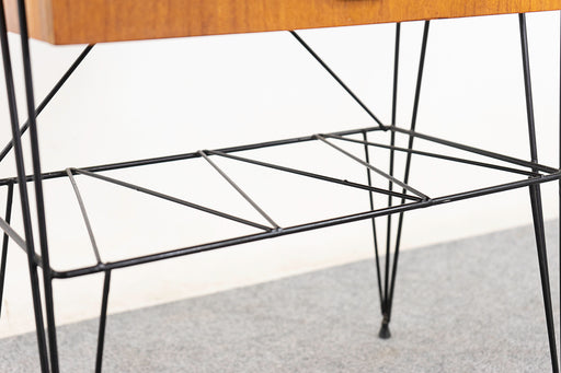 Teak & Metal Bedside Table - (324-168.5)