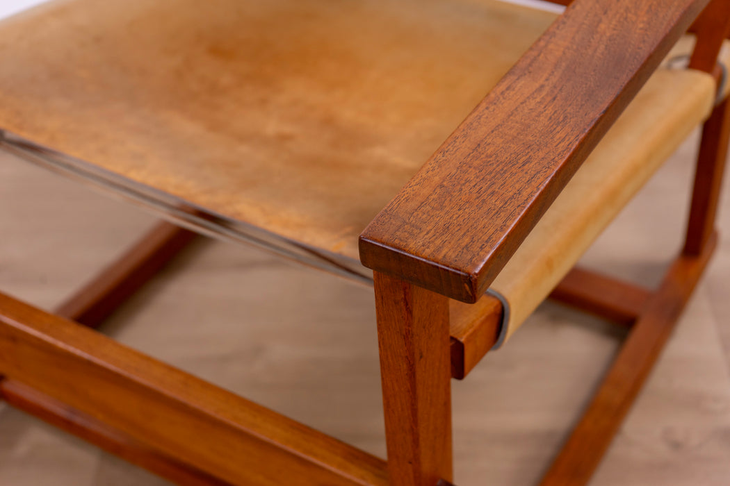 Mid-Century Teak & Leather Safari Rocking Chair by Kai Winding - (D1517)
