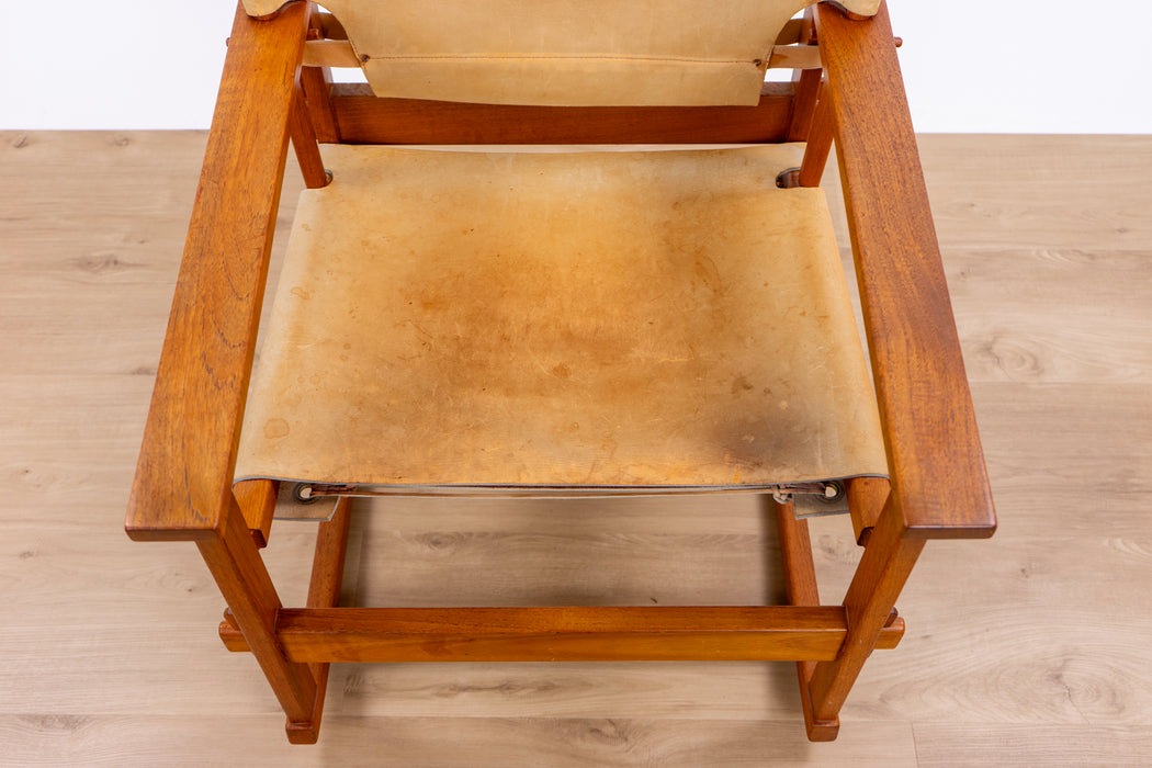 Mid-Century Teak & Leather Safari Rocking Chair by Kai Winding - (D1517)