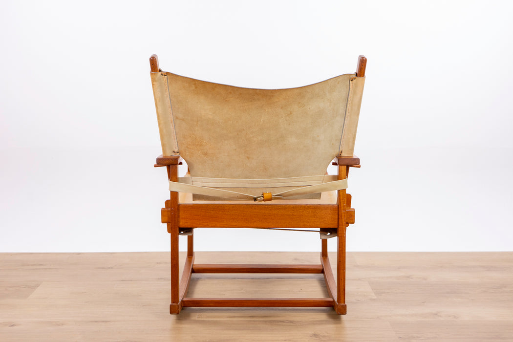 Mid-Century Teak & Leather Safari Rocking Chair by Kai Winding - (D1517)