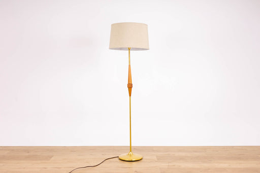 Mid-Century Modern Teak & Metal Floor Lamp - (D1616)