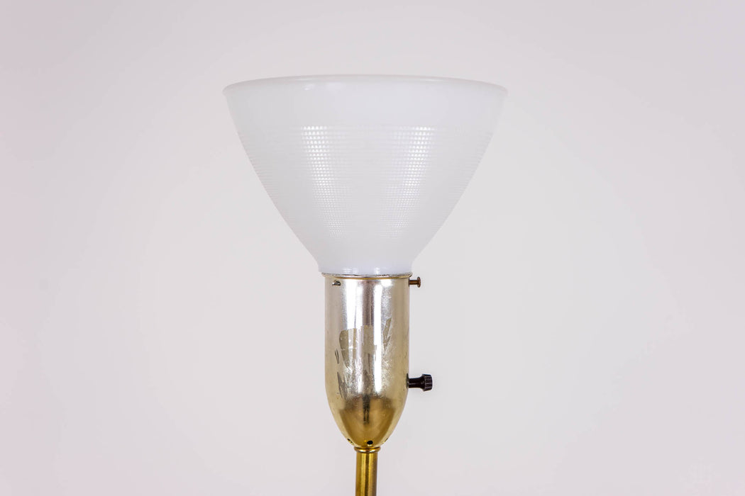 Mid-Century Modern Teak & Metal Floor Lamp - (D1616)